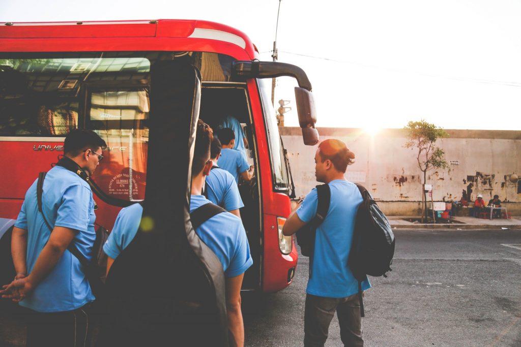 people on a bus