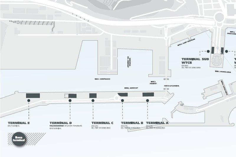 mapa terminales cruceros del Puerto de Barcelona