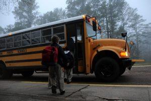 Kids on a school bus